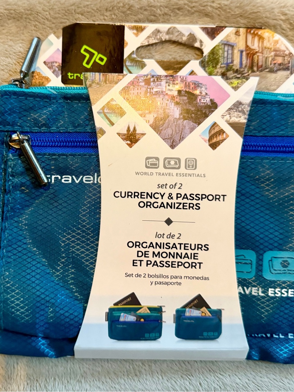 Travelon Teal Travel Currency & Passport Organizer Duo
